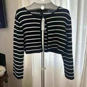 Willi Smith Black and White Stripped Cardigan